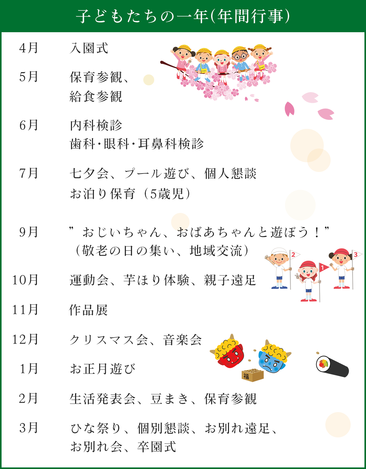 子どもたちの一年（年間行事）